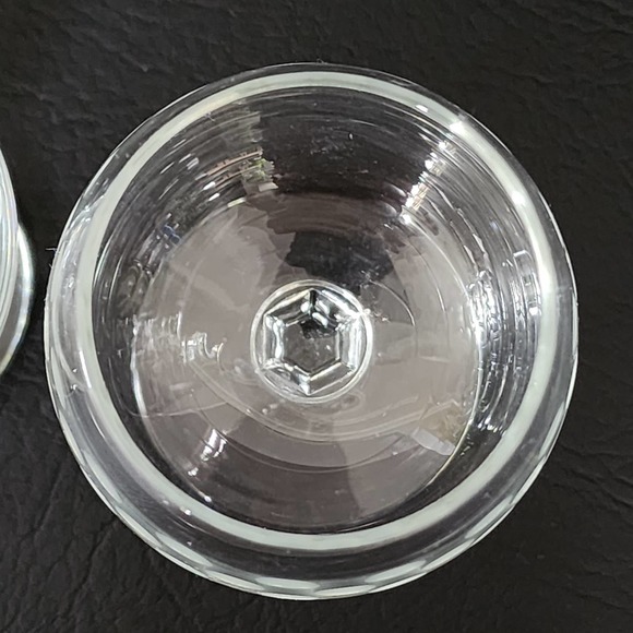 Pair of Vintage Etched Polka Dot Crystal Brandy Glasses Snifters - Picture 3 of 10